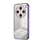 Per vivo X100 Pro Custodia per telefono con foro sottile con placcatura trasparente (viola)