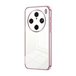 Per vivo X100 Pro Custodia per telefono con foro sottile con placcatura trasparente (rosa)