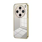 Per vivo X100 Pro Custodia per telefono con foro sottile con placcatura trasparente (oro)