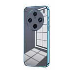 Per vivo X100 Pro Custodia per telefono con foro sottile con placcatura trasparente (blu)