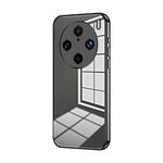 Per vivo X100 Pro Custodia per telefono con foro sottile con placcatura trasparente (nera)