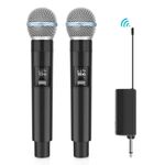 PULUZ da 1 a 2 microfoni wireless con display LED, trasmettitore da 6,35 mm (nero)