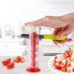 Affettatrice per fragole, pomodori, ciliegie, coltello, strumento per preparare macedonie