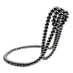 Portabottiglie sospeso con collana di perle, ornamenti decorativi per il desktop di casa (nero)