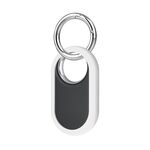 Per Samsung Galaxy SmartTag2 Tracker Custodia protettiva in silicone semiavvolta con anello di sospensione in metallo (bianco)