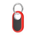 Custodia protettiva in silicone semiavvolta per Samsung Galaxy SmartTag2 Tracker con anello in metallo per appenderla (rosso)