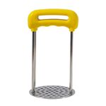 Masticatore di patate per purè di patate in acciaio inossidabile per uso domestico (giallo)