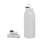 Bottiglia per il latte pieghevole da viaggio in silicone portatile da 600 ml per sport all'aria aperta, bottiglia per il latte di grande capacità (grigio)