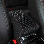 Copri bracciolo per auto in pelle PU Tappetino per console centrale auto 32x19 cm (nero)