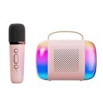 Y5 1 Microfono Altoparlante Bluetooth portatile Audio karaoke wireless per casa ed esterno (rosa)