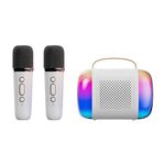 Y5 2 Microfono Altoparlante Bluetooth portatile Audio karaoke wireless per casa ed esterno (bianco)