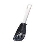 Cucchiaio da cucina multifunzionale per schiacciare, ausiliario domestico, per macinare gli alimenti, mestolo da cucina, spatola per friggere (nero)
