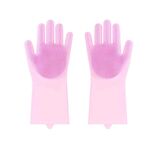Guanti per lavare i piatti in silicone da cucina Guanti per la pulizia delle faccende domestiche maschili e femminili, dimensioni: 160 g (rosa)