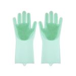 Guanti per lavare i piatti in silicone da cucina Guanti per la pulizia delle faccende domestiche maschili e femminili, dimensioni: 160 g (verde)