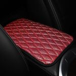 Copri bracciolo per auto in pelle PU con tappetino per console centrale auto glitterata 32x19 cm (rosso)