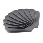 Portasapone in silicone drenabile 15x12,5x1,5 cm Senza foro Deflettore Portasapone a forma di conchiglia Portasapone antiscivolo(Grigio)