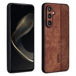 Per Samsung Galaxy S24+ 5G AZNS Custodia per telefono con sensazione di pelle in rilievo 3D (marrone)
