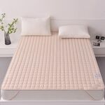 Materasso antiscivolo ispessito in cotone di soia morbido e traspirante, dimensioni: 180x220 cm (quadrato-cachi)