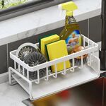 Lavello da cucina scolapiatti multifunzionale ripiano in spugna per stracci bianco