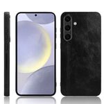 Per Samsung Galaxy S24 5G Custodia per telefono con cover posteriore cucita con motivo mucca (nera)