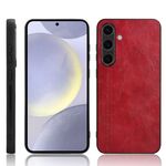 Custodia per telefono con cover posteriore cucita per Samsung Galaxy S24+ 5G (rosso)