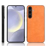 Per Samsung Galaxy S24+ 5G Custodia per telefono con cover posteriore cucita con motivo mucca (arancione)