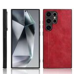 Cover posteriore per cucire modello mucca per Samsung Galaxy S24 Ultra 5G (rosso)