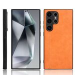 Custodia per telefono con cover posteriore cucita per Samsung Galaxy S24 Ultra 5G (arancione)
