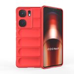 Per vivo iQOO Neo9 Magic Shield TPU + custodia per telefono in flanella (rossa)