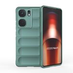 Per vivo iQOO Neo9 Magic Shield TPU + custodia per telefono in flanella (verde scuro)