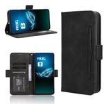 Per ASUS ROG Phone 8 Pro Custodia in pelle con texture di vitello e slot per schede (Nero)
