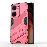 Per vivo iQOO Neo9 5G Punk Armor 2 in 1 PC + custodia per telefono in TPU con supporto (rosso chiaro)