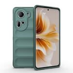 Per OPPO Reno11 5G Global Magic Shield TPU + custodia per telefono in flanella (verde scuro)