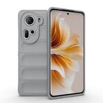 Per OPPO Reno11 5G Global Magic Shield TPU + custodia per telefono in flanella (grigio)
