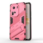 Per OPPO Reno11 5G Global Punk Armor 2 in 1 PC + custodia per telefono in TPU con supporto (rosso chiaro)