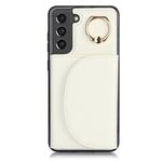 Per Samsung Galaxy S22+ 5G YM007 Custodia per porta carte con anello Skin Feel Custodia per telefono (bianca)