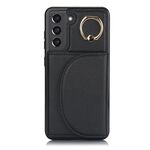 Per Samsung Galaxy S22+ 5G YM007 Custodia per porta carte con anello Skin Feel Custodia per telefono (nera)
