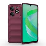 Per Infinix Smart 8 Magic Shield TPU + custodia per telefono in flanella (vino rosso)