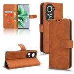 Per OPPO Reno 11 5G Global Skin Feel custodia magnetica in pelle con vibrazione (marrone)