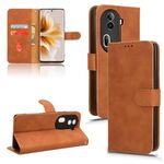 Per OPPO Reno 11 Pro Custodia per telefono in pelle con vibrazione magnetica Global Skin Feel (marrone)