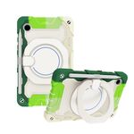 Custodia per tablet in silicone con supporto ad anello rotante portatile per Samsung Galaxy Tab A9 Armor (verde colorato)