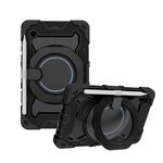 Custodia per tablet in silicone con supporto ad anello rotante portatile per Samsung Galaxy Tab A9 Armor (nero)