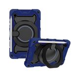 Custodia per tablet in silicone con supporto ad anello rotante portatile per Samsung Galaxy Tab A9 Armor (blu navy)