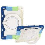 Custodia per tablet in silicone con supporto ad anello rotante portatile per Samsung Galaxy Tab A9+ Armor (colorato blu)