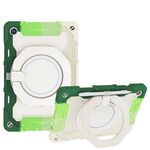 Custodia per tablet in silicone con supporto ad anello rotante portatile per Samsung Galaxy Tab A9+ Armor (verde colorato)