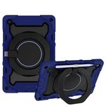 Custodia per tablet in silicone con supporto ad anello rotante portatile per Samsung Galaxy Tab A9+ Armor (blu navy)