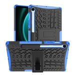 Per Samsung Galaxy Tab S9 FE Tire Texture TPU + custodia per tablet PC con supporto (blu)