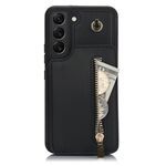 Per Samsung Galaxy S22+ 5G YM006 Custodia per telefono con cerniera Skin Feel con doppio cordino (nero)