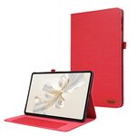 Custodia per tablet in pelle con chiusura orizzontale in tessuto per Honor Pad 9 (rossa)