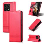 Per Xiaomi Redmi K70/K70 Pro AZNS Custodia magnetica in pelle di vitello con vibrazione(Rosso)